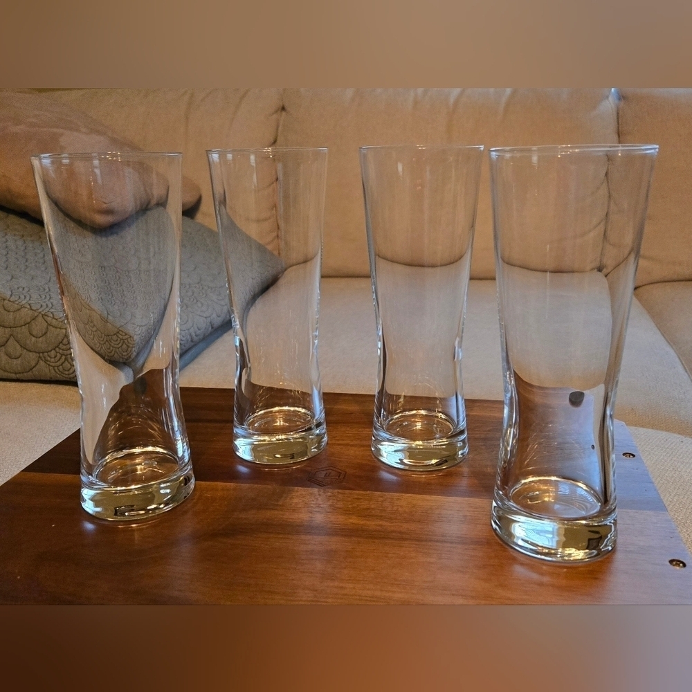 NWOT | Libbey | Glass Set of 4 Tall Clear Pilsner Beer Glasses | 8.5" Tall - Picture 5 of 9